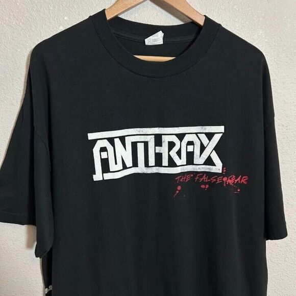 Anthrax Band Tee T-Shirt Mens XL Metalcore Short Sleeve Graphic T Racket One - Picture 4 of 8